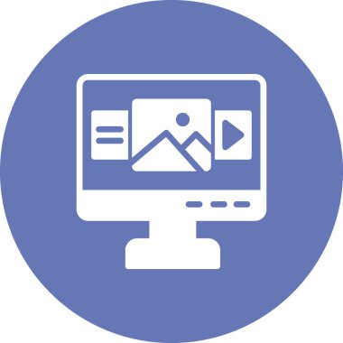 Bilgisayar monitörü vektör ince çizgi simgesi 