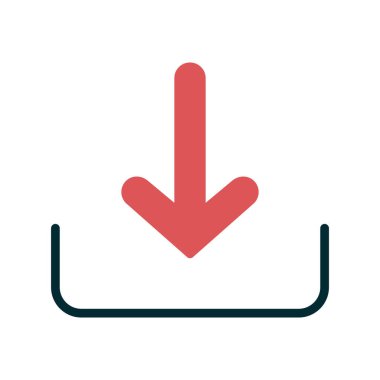 Oku indir, aşağı doğru vektör simgesi indir 