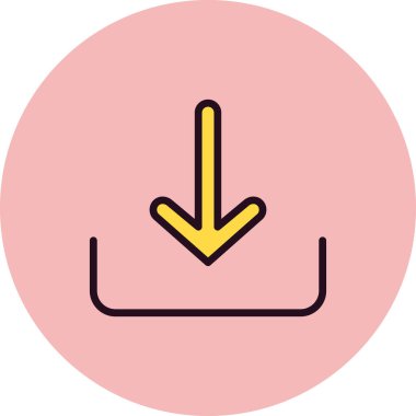 Oku indir, aşağı doğru vektör simgesi indir 