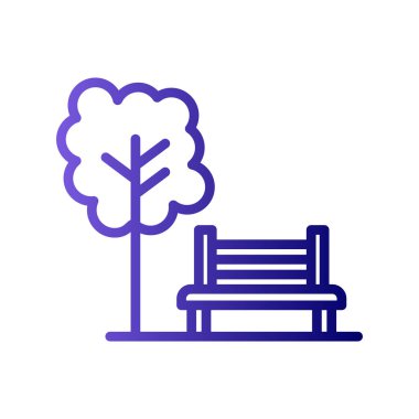 Park simgesi, vektör illüstrasyonu