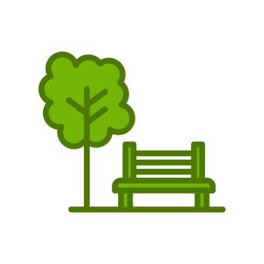 Park simgesi, vektör illüstrasyonu