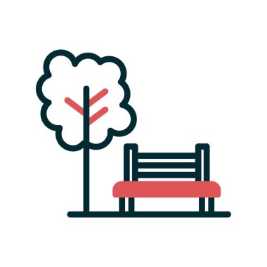 Park simgesi, vektör illüstrasyonu