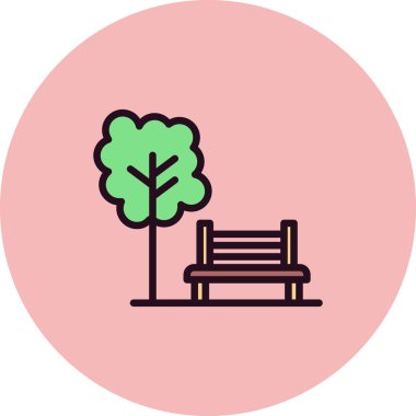 Park simgesi, vektör illüstrasyonu