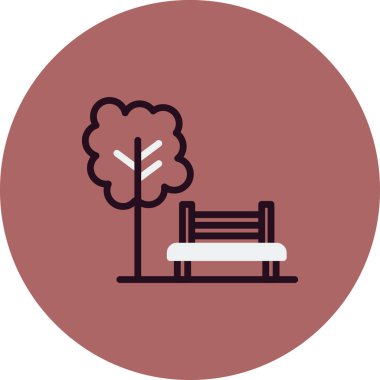 Park simgesi, vektör illüstrasyonu