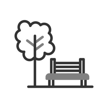 Park simgesi, vektör illüstrasyonu