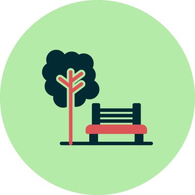 Park simgesi, vektör illüstrasyonu