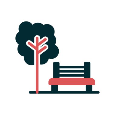 Park simgesi, vektör illüstrasyonu