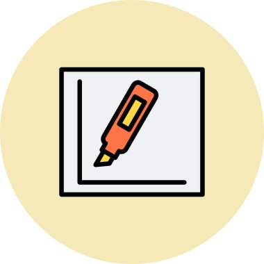 İşaretleyici simgesi, vektör illüstrasyonu