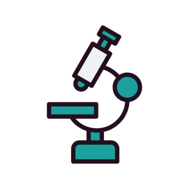 mikroskop simgesi, vektör illüstrasyonu