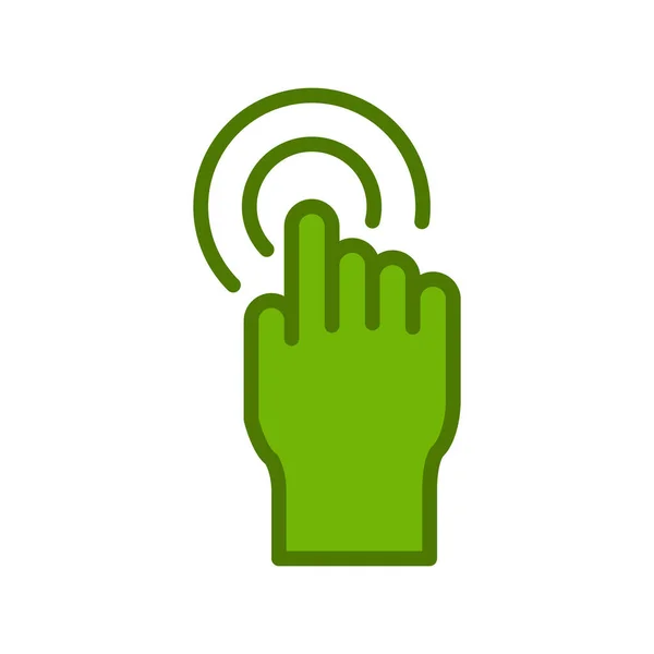 Hand Mit Fingerzeichensymbol Touchscreen Symbol Vektorillustration — Stockvektor