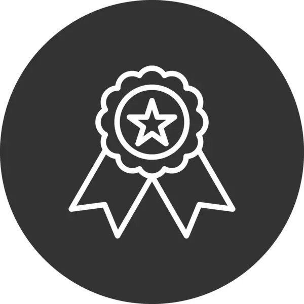 Medaille Award Vector Icon Bewerkbaar — Stockvector