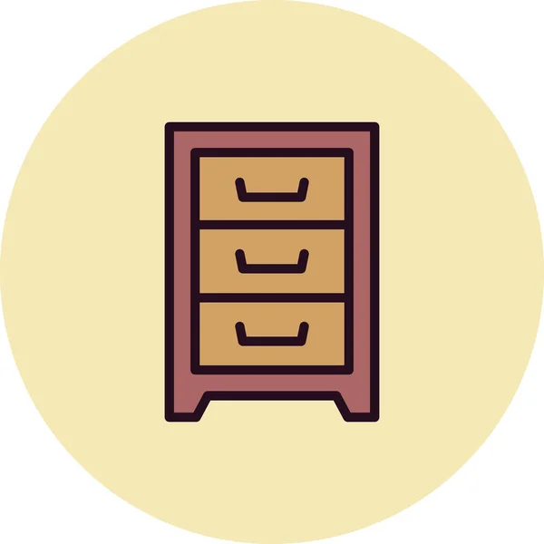 Icono Del Gabinete Vector Ilustración — Vector de stock