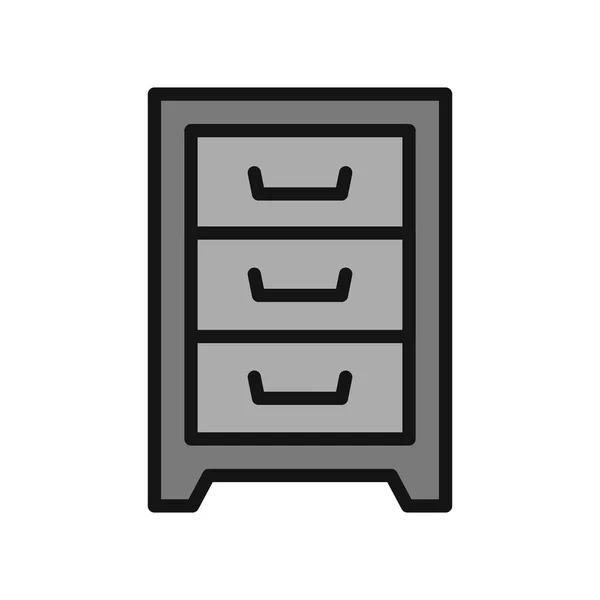 Icono Del Gabinete Vector Ilustración — Vector de stock