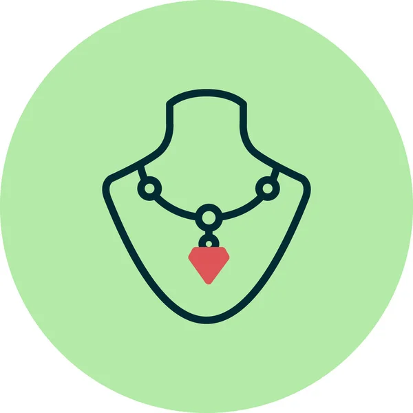 Halskette Web Symbol Einfache Illustration — Stockvektor