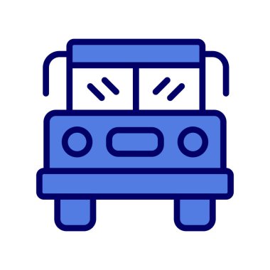 Okul Otobüs Simgesi Vektör İllüstrasyonu 