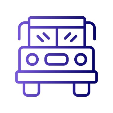 Okul Otobüs Simgesi Vektör İllüstrasyonu 