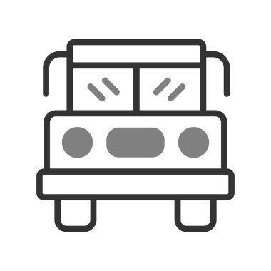 Okul Otobüs Simgesi Vektör İllüstrasyonu 