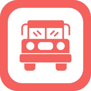Okul Otobüs Simgesi Vektör İllüstrasyonu 