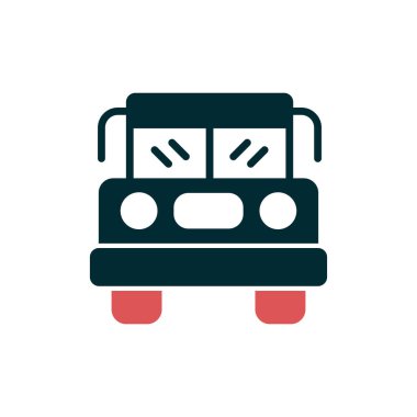 Okul Otobüs Simgesi Vektör İllüstrasyonu 