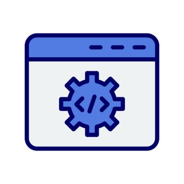 Yazılım Geliştirme simgesi, vektör illüstrasyonu