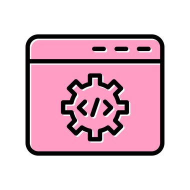 Yazılım Geliştirme simgesi, vektör illüstrasyonu