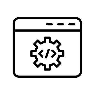 Yazılım Geliştirme simgesi, vektör illüstrasyonu