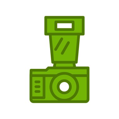 Kamera simgesi vektörü. düz biçim.