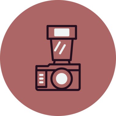 Kamera simgesi vektörü. düz biçim.