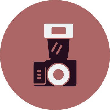 Kamera simgesi vektörü. düz biçim.