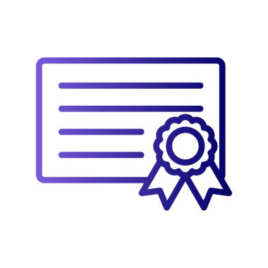 Sertifika vektör simgesi modern basit illüstrasyon 