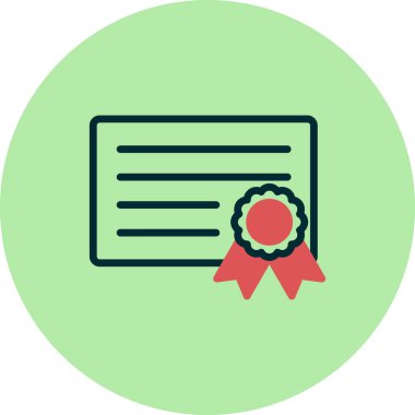 Sertifika vektör simgesi modern basit illüstrasyon 