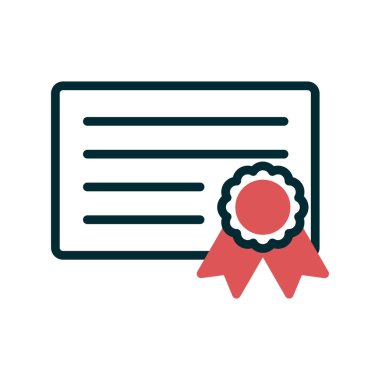 Sertifika vektör simgesi modern basit illüstrasyon 