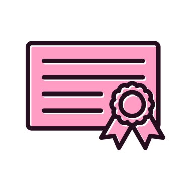 Sertifika vektör simgesi modern basit illüstrasyon 