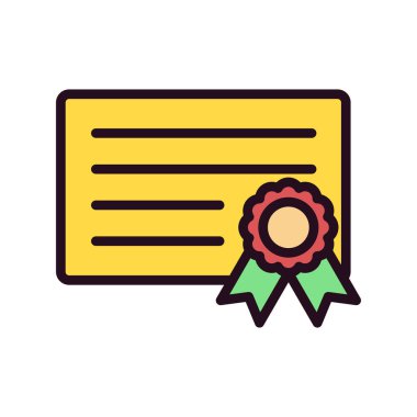 Sertifika vektör simgesi modern basit illüstrasyon 