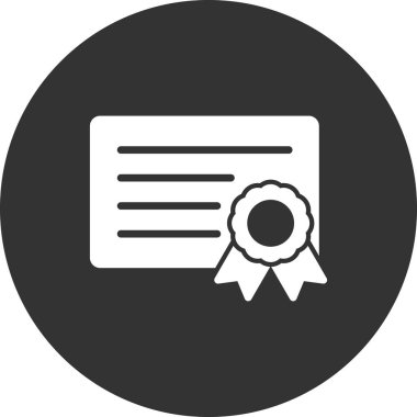 Sertifika vektör simgesi modern basit illüstrasyon 