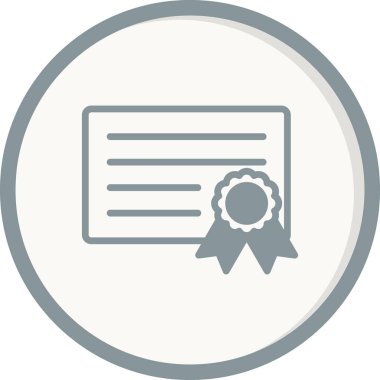 Sertifika vektör simgesi modern basit illüstrasyon 