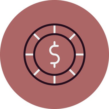 Dolar para ikonu vektör illüstrasyonu 