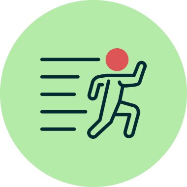 Adam hızlı koşan simge, vektör illüstrasyonu 