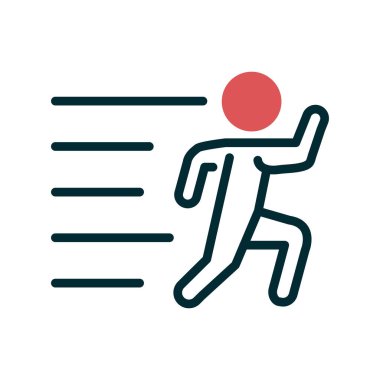 Adam hızlı koşan simge, vektör illüstrasyonu 