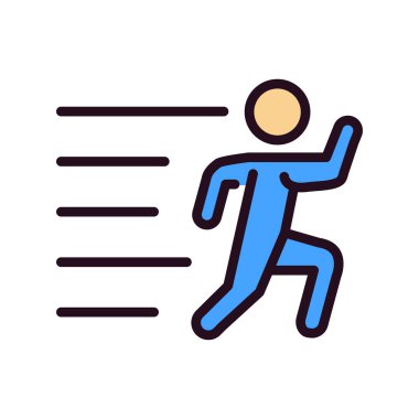 Adam hızlı koşan simge, vektör illüstrasyonu 