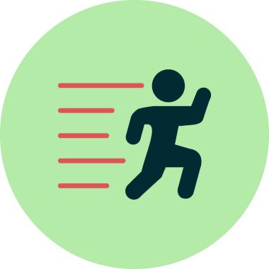 Adam hızlı koşan simge, vektör illüstrasyonu 