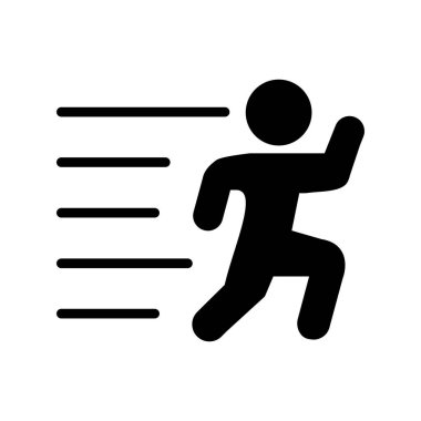 Adam hızlı koşan simge, vektör illüstrasyonu 