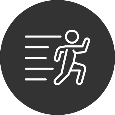 Adam hızlı koşan simge, vektör illüstrasyonu 