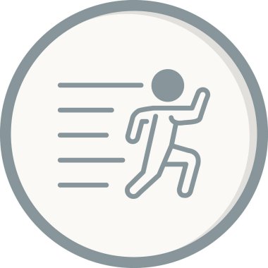 Adam hızlı koşan simge, vektör illüstrasyonu 