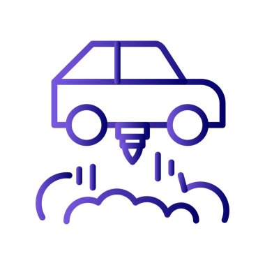 Uçan Araba simgesi vektör illüstrasyonu