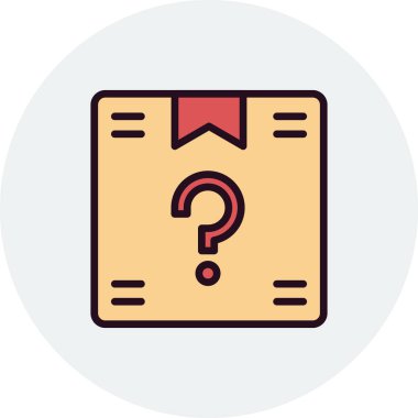 Gizem Kutusu simgesi, vektör illüstrasyonu