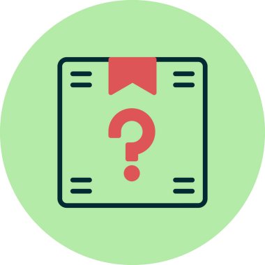 Gizem Kutusu simgesi, vektör illüstrasyonu