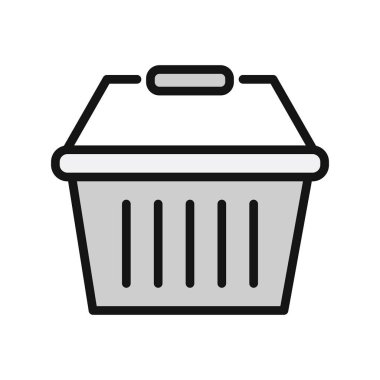 Alışveriş ikonu vektör illüstrasyonu. siyah ve beyaz resimtogram.