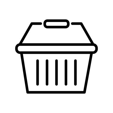 Alışveriş ikonu vektör illüstrasyonu. siyah ve beyaz resimtogram.