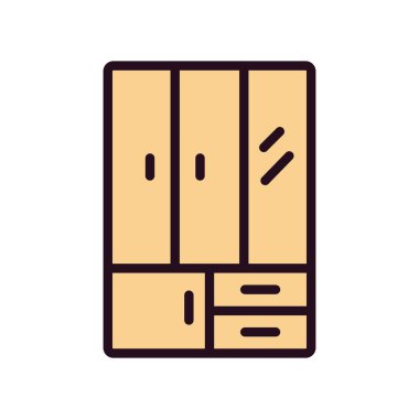 Kabine ikonu vektör illüstrasyonu